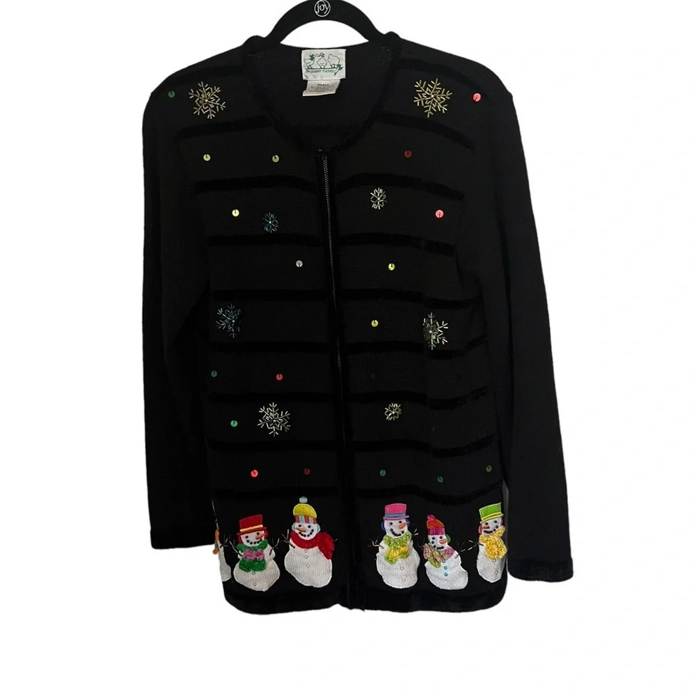 Vintage Grandma Holiday Winter Embellished Sweater Small